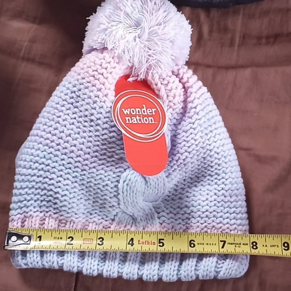 Baby Girl Warm Winter Boots & Hat With Pompom & Gloves Set Size 7